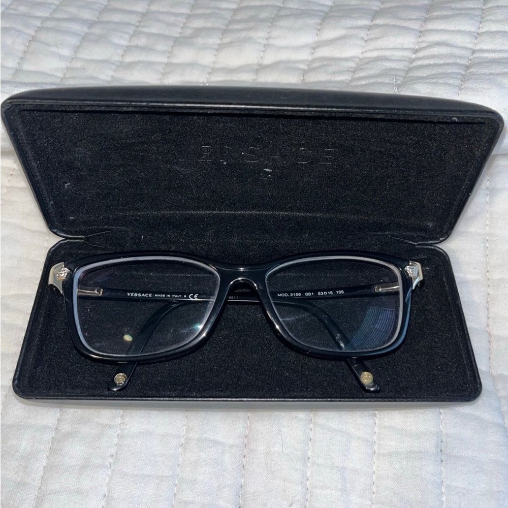 Versace Black Rectangular Glasses - image 1